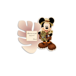 Zahvalnica sa čokoladicom miki maus safari II