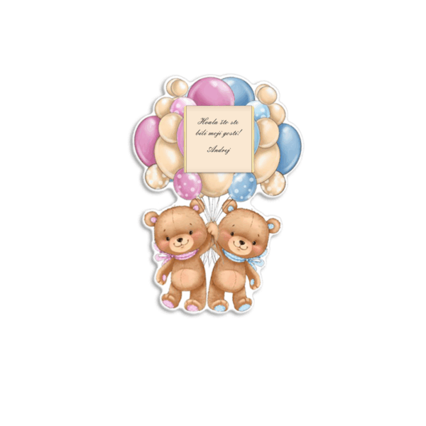 PsToper čoko meda i balon plavi rozi