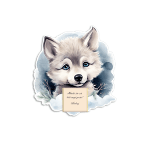 Zahvalnica sa čokoladicom beba vuk - Slika 1