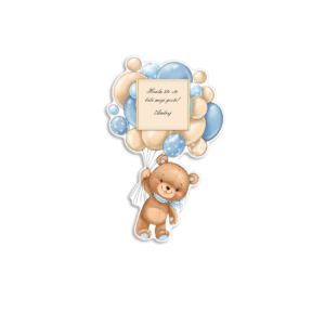 Zahvalnica sa čokoladicom meda sa balonima plavi