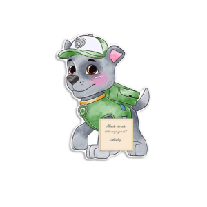 Zahvalnica sa čokoladicom Patrolne šape Roki - Slika 1