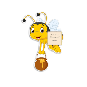 Zahvalnica sa čokoladicom pčela