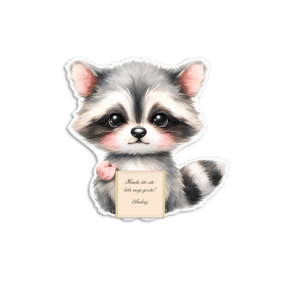 Zahvalnica sa čokoladicom rakun 2