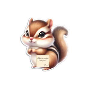 Zahvalnica sa čokoladicom veverica 2