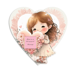 Zahvalnica sa čokoladicom devojčica u srcu - Slika 1