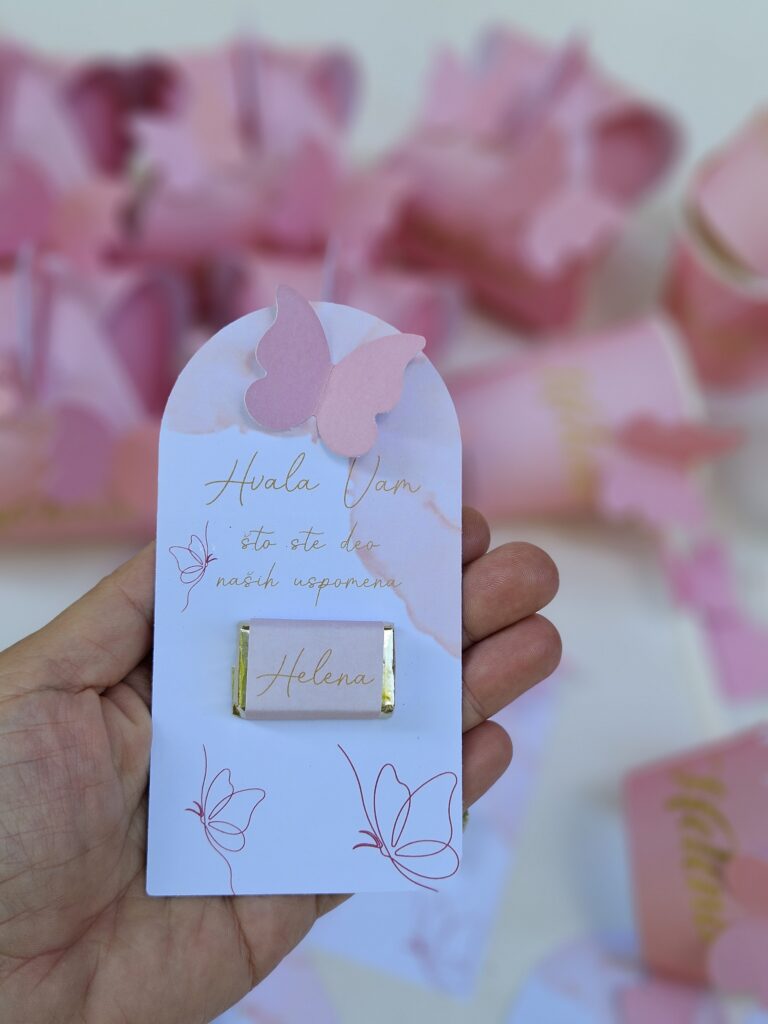 Zahvalnice za goste sa čokoladicom