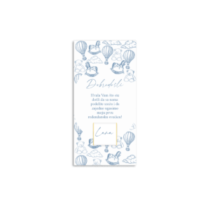 Zahvalnica sa čokoladicom teddy rocking horse air balloon