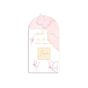 Zahvalnica sa čokoladicom leptir