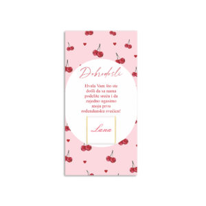 Zahvalnica sa čokoladicom višnja - Slika 1