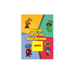 Zahvalnica sa čokoladicom super junaci - Slika 1