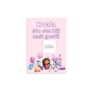 Zahvalnica sa čokoladicom Gabi maca