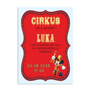 Pozivnica miki maus cirkus