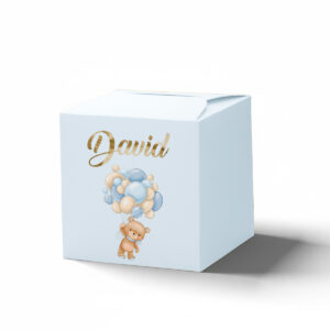 Kutija kockica meda sa balonima plavi