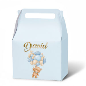 Kutija sa ručkom meda sa balonima plavi