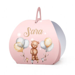 Kutijica za poklone ovalna meda sa balonima
