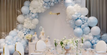 Dekoracija za Rođendan - Plavi svet balona i Meda