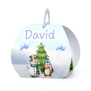 Kutijica za poklone ovalna pingvin i sneško